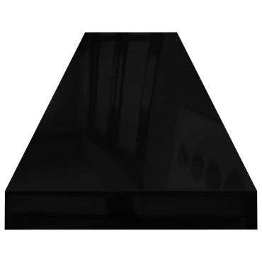 vidaXL Ράφια Τοίχου Γυαλιστερά Μαύρα 4 τεμ. 120x23,5x3,8cm MDF