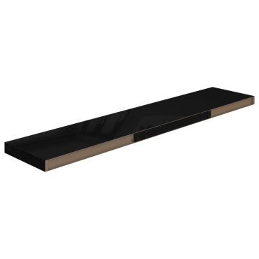 vidaXL Ράφια Τοίχου Γυαλιστερά Μαύρα 4 τεμ. 120x23,5x3,8cm MDF