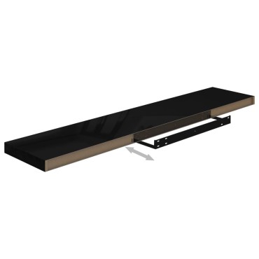 vidaXL Ράφια Τοίχου Γυαλιστερά Μαύρα 4 τεμ. 120x23,5x3,8cm MDF