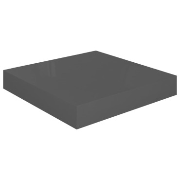vidaXL Ράφι Τοίχου Γυαλιστερό Γκρι 23x23,5x3,8cm MDF 1 τεμ.