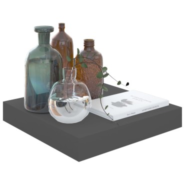vidaXL Ράφι Τοίχου Γυαλιστερό Γκρι 23x23,5x3,8cm MDF 1 τεμ.
