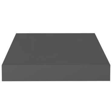 vidaXL Ράφι Τοίχου Γυαλιστερό Γκρι 23x23,5x3,8cm MDF 1 τεμ.