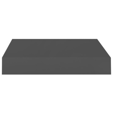 vidaXL Ράφι Τοίχου Γυαλιστερό Γκρι 23x23,5x3,8cm MDF 1 τεμ.