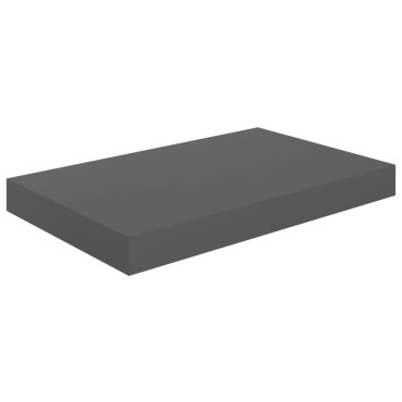 vidaXL Ράφια Τοίχου Γυαλιστερά Γκρι 2 τεμ. 40x23x3,8cm MDF