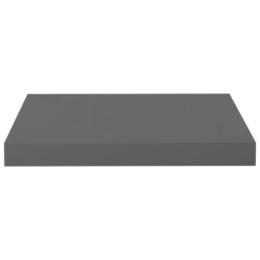 vidaXL Ράφια Τοίχου Γυαλιστερά Γκρι 2 τεμ. 40x23x3,8cm MDF