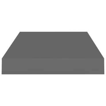 vidaXL Ράφια Τοίχου Γυαλιστερά Γκρι 2 τεμ. 40x23x3,8cm MDF