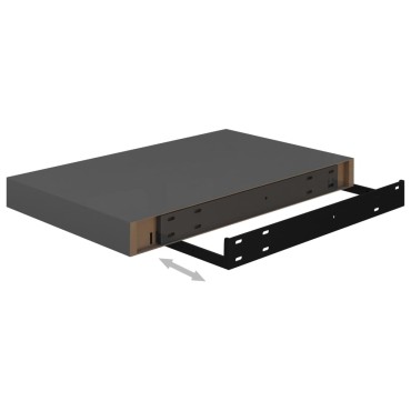 vidaXL Ράφια Τοίχου Γυαλιστερά Γκρι 2 τεμ. 40x23x3,8cm MDF