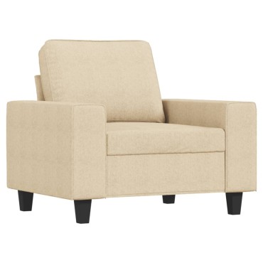 vidaXL Πολυθρόνα Κρεμ Υφασμάτινη 94x77x80cm 1 τεμ. Γωνιακός