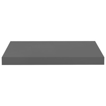vidaXL Ράφι Τοίχου Γυαλιστερό Γκρι 50x23x3,8cm MDF 1 τεμ.