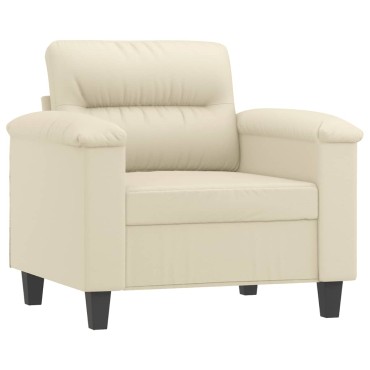 vidaXL Πολυθρόνα Κρεμ Συνθετικό δέρμα 90x77x80cm 1 τεμ. Γωνιακός