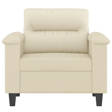 vidaXL Πολυθρόνα Κρεμ Συνθετικό δέρμα 90x77x80cm 1 τεμ. Γωνιακός