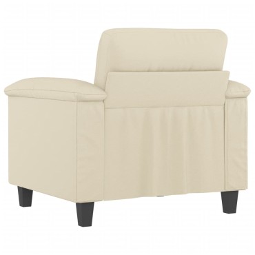 vidaXL Πολυθρόνα Κρεμ Συνθετικό δέρμα 90x77x80cm 1 τεμ. Γωνιακός