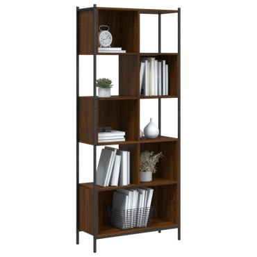 vidaXL Βιβλιοθήκη Καφέ Δρυς 72x28x172cm από Επεξεργασμένο Ξύλο 1 τεμ.