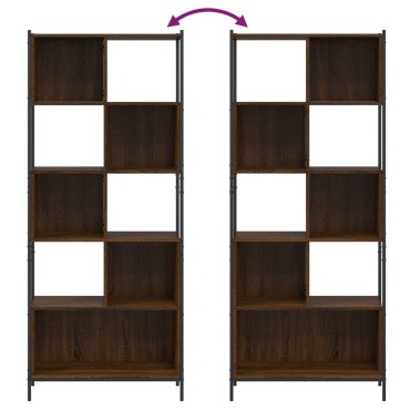 vidaXL Βιβλιοθήκη Καφέ Δρυς 72x28x172cm από Επεξεργασμένο Ξύλο 1 τεμ.