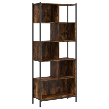 vidaXL Βιβλιοθήκη Καπνιστή Δρυς 72x28x172cm από Επεξεργασμένο Ξύλο 1 τεμ.