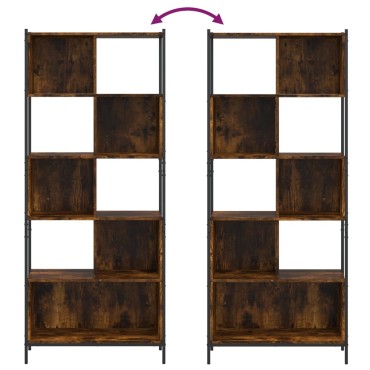 vidaXL Βιβλιοθήκη Καπνιστή Δρυς 72x28x172cm από Επεξεργασμένο Ξύλο 1 τεμ.