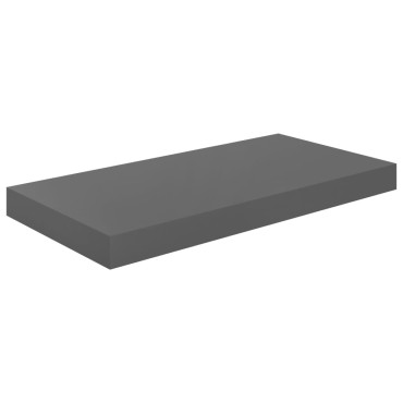 vidaXL Ράφια Τοίχου Γυαλιστερά Γκρι 2 τεμ. 50x23x3,8cm MDF