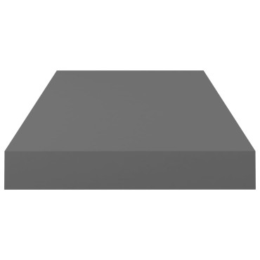 vidaXL Ράφια Τοίχου Γυαλιστερά Γκρι 2 τεμ. 50x23x3,8cm MDF