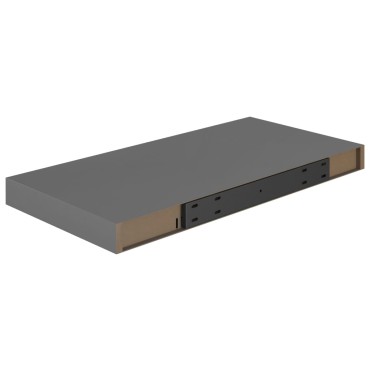 vidaXL Ράφια Τοίχου Γυαλιστερά Γκρι 2 τεμ. 50x23x3,8cm MDF