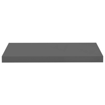 vidaXL Ράφι Τοίχου Γυαλιστερό Γκρι 60x23,5x3,8cm MDF 1 τεμ.
