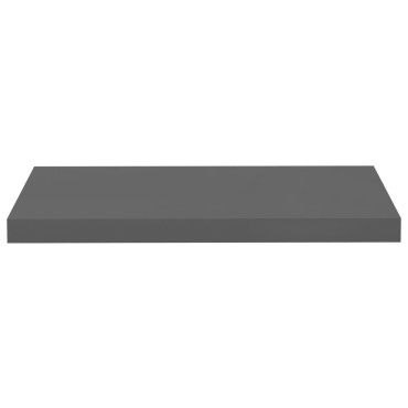 vidaXL Ράφια Τοίχου Γυαλιστερά Γκρι 2 τεμ. 60x23,5x3,8cm MDF