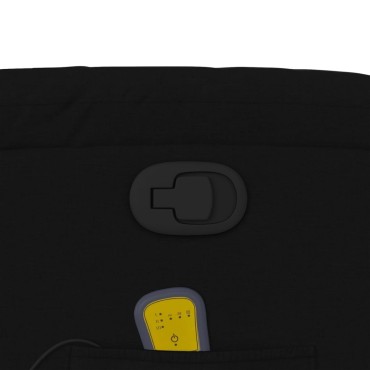 vidaXL Πολυθρόνα Μασάζ Ανακλινόμενη με Ανύψωση Μαύρη Υφασμάτινη 77x95x99cm 1 τεμ.