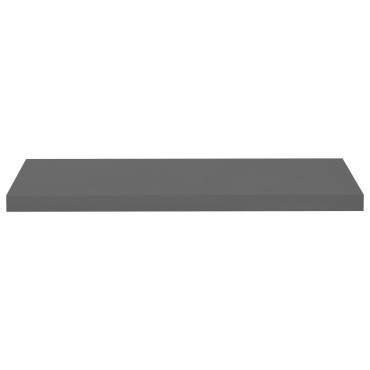 vidaXL Ράφι Τοίχου Γυαλιστερό Γκρι 80x23,5x3,8cm MDF 1 τεμ.