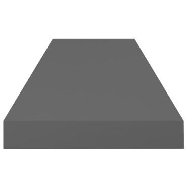 vidaXL Ράφι Τοίχου Γυαλιστερό Γκρι 80x23,5x3,8cm MDF 1 τεμ.