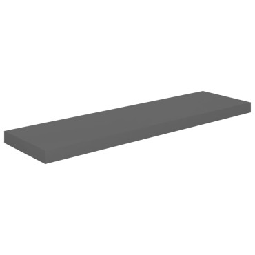 vidaXL Ράφια Τοίχου Γυαλιστερά Γκρι 4 τεμ. 90x23,5x3,8cm MDF