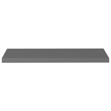vidaXL Ράφια Τοίχου Γυαλιστερά Γκρι 4 τεμ. 90x23,5x3,8cm MDF
