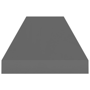 vidaXL Ράφια Τοίχου Γυαλιστερά Γκρι 4 τεμ. 90x23,5x3,8cm MDF