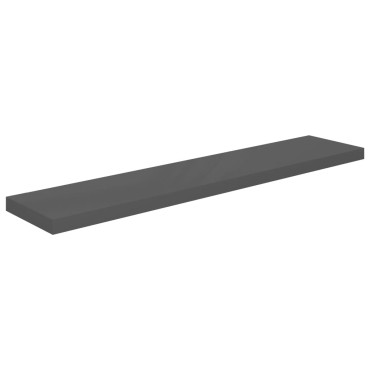vidaXL Ράφι Τοίχου Γυαλιστερό Γκρι 120x23,5x3,8cm MDF 1 τεμ.