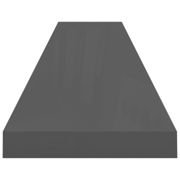 vidaXL Ράφια Τοίχου Γυαλιστερά Γκρι 4 τεμ. 120x23,5x3,8cm MDF