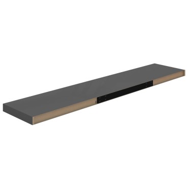 vidaXL Ράφια Τοίχου Γυαλιστερά Γκρι 4 τεμ. 120x23,5x3,8cm MDF