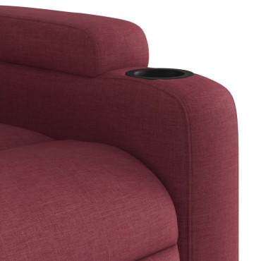 vidaXL Πολυθρόνα Μασάζ Ανακλινόμενη με Ανύψωση Μπορντό Υφασμάτινη 74x88x97cm 1 τεμ.