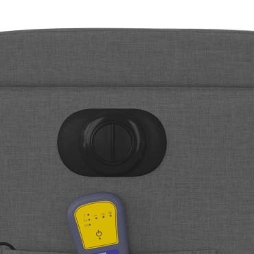 vidaXL Πολυθρόνα Μασάζ Ανακλινόμενη Ανύψωση Σκ. Γκρι Υφασμάτινη 74x88x97cm 1 τεμ.