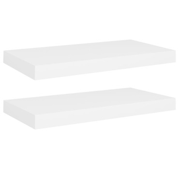 vidaXL Ράφια Τοίχου 2 τεμ. Άσπρα 50x23x3,8cm MDF