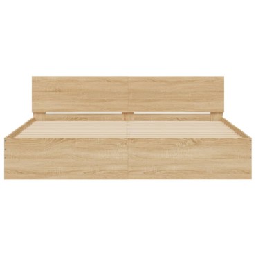 vidaXL Πλαίσιο Κρεβατιού με Κεφαλάρι Sonoma Δρυς 160 x 200 εκ.