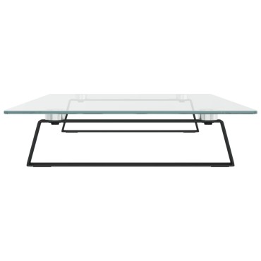 vidaXL Βάση Οθόνης Μαύρη 80x35x8 εκ. από Ψημένο Γυαλί και Μέταλλο