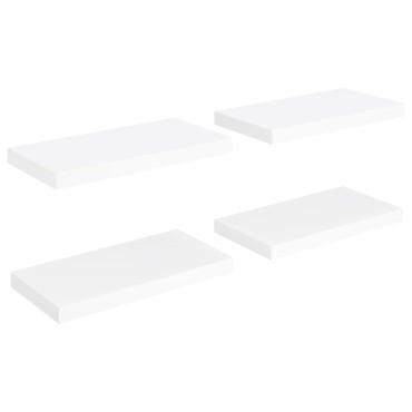 vidaXL Ράφια Τοίχου 4 τεμ. Λευκά 50x23x3,8cm MDF