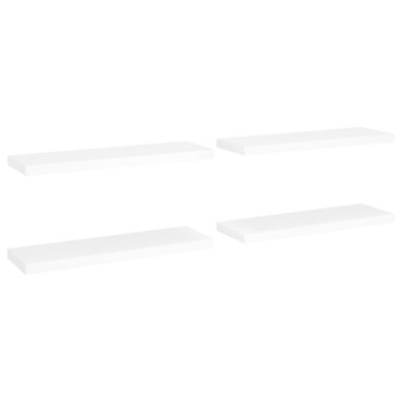 vidaXL Ράφια Τοίχου 4 τεμ. Άσπρα 80x23,5x3,8cm MDF