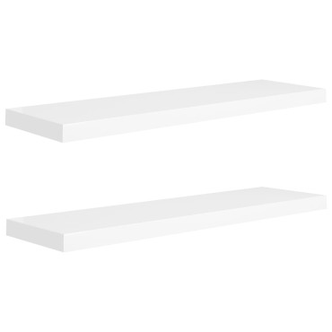 vidaXL Ράφια Τοίχου 2 τεμ. Άσπρα 90x23,5x3,8cm MDF