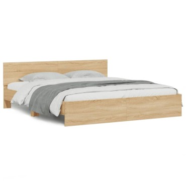 vidaXL Πλαίσιο Κρεβατιού με Κεφαλάρι Sonoma Δρυς 180x200 εκ.