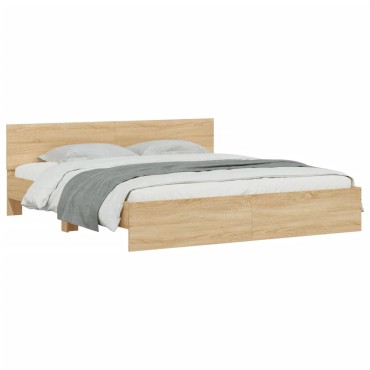 vidaXL Πλαίσιο Κρεβατιού με Κεφαλάρι Sonoma Δρυς 180x200 εκ.