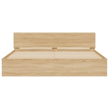 vidaXL Πλαίσιο Κρεβατιού με Κεφαλάρι Sonoma Δρυς 180x200 εκ.