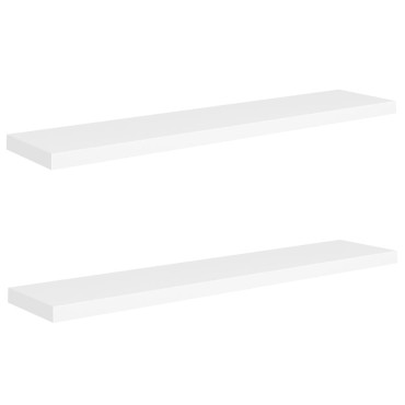 vidaXL Ράφια Τοίχου 2 τεμ. Άσπρα 120x23,5x3,8cm MDF