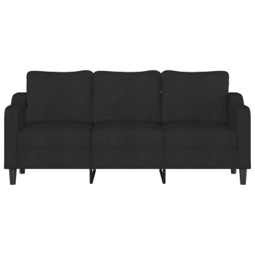 vidaXL Καναπές Τριθέσιος Μαύρος Υφασμάτινος 198x77x80cm 1 τεμ.
