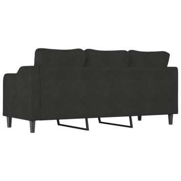 vidaXL Καναπές Τριθέσιος Μαύρος Υφασμάτινος 198x77x80cm 1 τεμ.