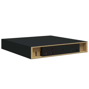 vidaXL Ράφια Τοίχου 2 τεμ. Μαύρα 23x23,5x3,8cm MDF