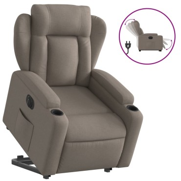 vidaXL Πολυθρόνα Ηλεκτρική Ανακλ.Taupe Υφασμάτινη 77x94,5x100cm 1 τεμ.